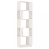 Cumpara ieftin Biblioteca/Separator camera, alb, 51x25x163,5 cm lemn masiv pin