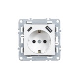 Priză Leziter Nova cu USB Integrat, Alb, Montaj Incastrat, 16A, 250V
