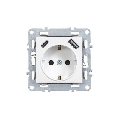Priză Nova cu conector USB alb foto