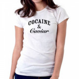 Tricou dama alb - Cocaine &amp; Caviar - XL