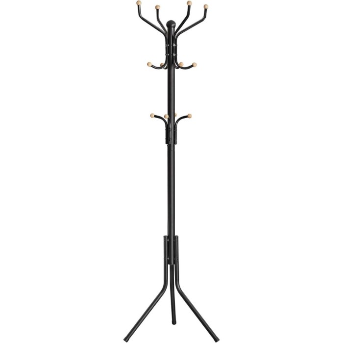 VASAGLE Cuier pentru haine, din otel, tip pom, cu 12 carlige, 182cm, negru Household NewTrend