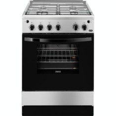 Aragaz Zanussi ZCG612H1XA 4 arzatoare gaz 53 litri Grill + Rotisor Inox foto