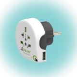 Adaptor calatorii World to Europe + USB Q2 AUSTRALIA CHINA ITALIA UK CH BRAZIL USA EURO 16A 1.100110, Generic