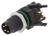 Conector M8 Tată 4 Pini 90&deg; Montare Panou 3A