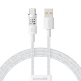 CABLU alimentare si date Baseus Gem, Fast Charging Data Cable pt. smartphone, USB la USB Type-C 100W, 1m, alb &amp;quot;P10373002211-00&amp;quot; (timbru verd