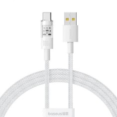 CABLU alimentare si date Baseus Gem, Fast Charging Data Cable pt. smartphone, USB la USB Type-C 100W, 1m, alb &amp;quot;P10373002211-00&amp;quot; (timbru verde 0.08 lei foto