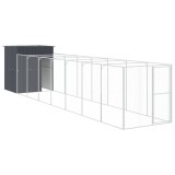 Cusca caine cu tarc antracit 165x863x181 cm otel galvanizat GartenMobel Dekor, vidaXL