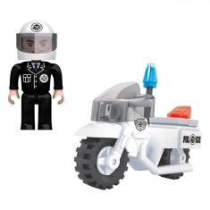 Set Motocicleta ?i Figurina Poli?ie, 26 Piese, Alb foto