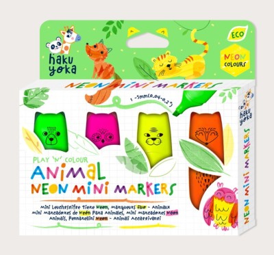 Set 4 Mini Markere Neon , Animale foto