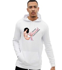 Hanorac Barbati Alb - Fiind Baiet Cutreieram - 2XL