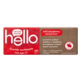 Pasta de Dinti, Hello, Wild Strawberry, pentru Copii 2+ ani, Previne Cariile si Intareste Smaltul Dentar, cu Fluor, aroma de Capsuni, 119gr