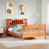 VidaXL Cadru de pat fără saltea, maro ceruit 150x200 cm lemn masiv pin