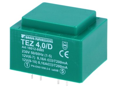 Transformator &amp;icirc;ncapsulat 4VA 230V 12V dublu foto