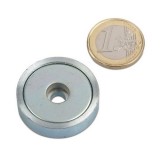 Cumpara ieftin Magnet neodim oala &Oslash;36 mm, cu gaura cilindrica, putere 47 kg