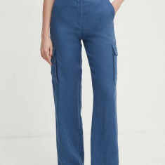 United Colors of Benetton pantaloni din in drept, high waist