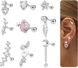 Cumpara ieftin Set 9 cercei pentru femei CASSIECA, otel inoxidabil - RESIGILAT