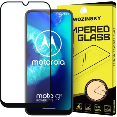 Folie Protectie Ecran WZK pentru Motorola Moto G8 Power Lite, Sticla securizata, Full Face, Full Glue, Neagra foto