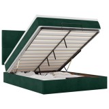 Cumpara ieftin Cadru de pat otoman cu saltele, catifea verde inchis 140x190cm