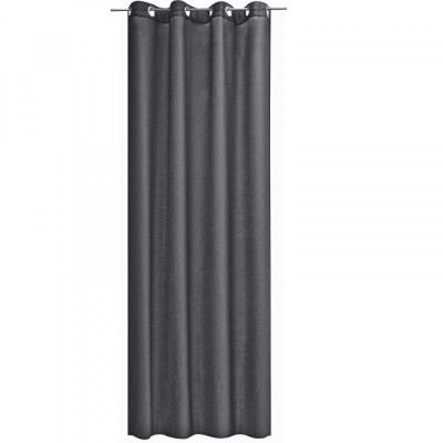 Draperie opaca Stella cu inele Jemidi, 140 x 175 cm, Gri, Poliester, 55283.19.02 foto