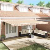 Marchiză Retractabilă Dungi portocalii / gri / blue 600 &times; 300 cm