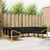 vidaXL Set de canapele de exterior cu pernă 9 pcs Alb și negru 3389870