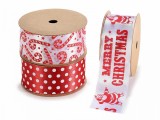 Cumpara ieftin Set 3 role panglica Craciun 3 m x 4 cm