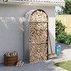 Suport lemne de foc vidaXL, oțel galvanizat, 80x45x190cm, gri deschis. Depozitare ideală, ventilatie bună, stabilitate sporită