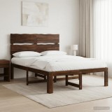 Cumpara ieftin Cadru de pat dublu cu spatar ROSTOCK Maro inchis 140 x 190 cm