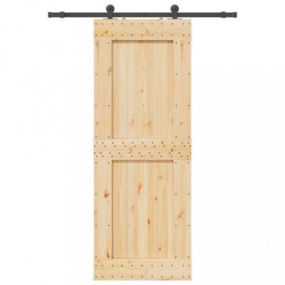 Ușă glisantă cu set de feronerie 85x210 cm, lemn masiv de pin foto