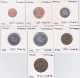 Moneda Malawi 1, 2, 5, 10, 20, 50 Tambala si 1 Kwacha 1995-96 - UNC ( set x7 in holder - vezi descriere )