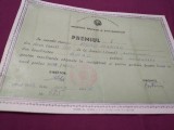 DIPLOMA PREMIUL AL I CL. IV LICEUL AVRAM IANCU LOC. BRAD JUD.. HUNEDOARA 72-73