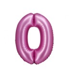 Balon folie sub forma de cifra, roz satinat, 76 cm-Tip Cifra 0
