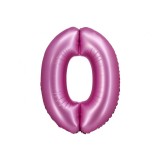 Balon folie sub forma de cifra, roz satinat, 76 cm-Tip Cifra 0