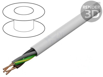 Cablu YDY 4G2,5mm2 rotund PVC alb 100m foto