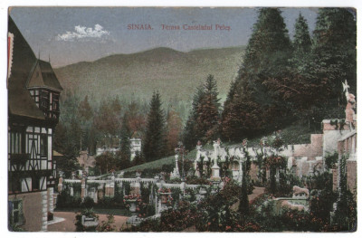 1916 - Sinaia, terasa castelului Peles (jud. Prahova) foto