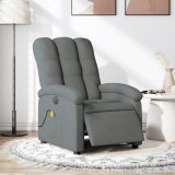 vidaXL Fotoliu electric de masaj rabatabil, gri &icirc;nchis, textil