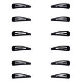 Clame Păr Monocolore, 4.5cm, Set 12 Bucăți, Negru