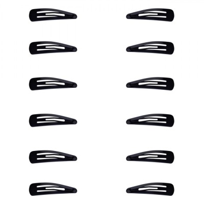 Clame Păr Monocolore, 4.5cm, Set 12 Bucăți, Negru foto