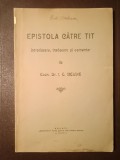 Icon. Dr. I. C. Beldie - Epistola către Tit: introducere, traducere și comentar (1928)