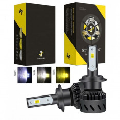 Set becuri LED auto K9, 40W, 12000Lm, schimbare culoare 3000k, 4300k si 8000k - HB3 - 9005 foto