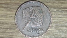 Fiji - moneda de colectie exotica - 2 cents 1969 - primul an de batere - Elisabeta II