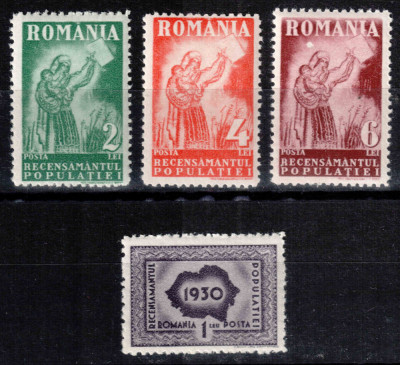 Romania 1930, LP 85, Recensamantul populatiei, seria, MNH! foto