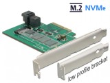 PCI Express Card la 1 x internal NVMe M.2 PCIe / 1 x internal SFF-8643 NVMe Low Profile Form Factor, Delock 89517