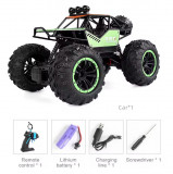 Masina Monster Truck OFF ROAD cu telecomanda, lumini LED, incarcare USB, acumulator inclus, albastra, 20.5x14x12.5cm, Oem