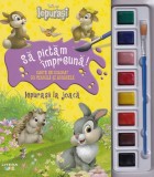 Disney: Iepurasii la joaca. Sa pictam impreuna! Carte de colorat cu pensula si acuarele - Editura Litera