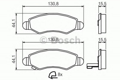 Set placute frana,frana disc SUZUKI IGNIS II (2003 - 2016) BOSCH 0 986 494 458 foto