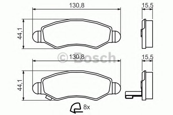 Set placute frana,frana disc SUZUKI WAGON R+ (MM) (2000 - 2016) BOSCH 0 986 494 458