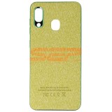 Husa Samsung Galaxy A20, TPU, Piele Ecologica, Denim, Verde