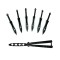 Set Briceag fluture si sase cutite de aruncat, otel inoxidabil, negru