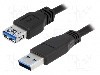 Cablu USB A mufa, USB A soclu, USB 3.0, lungime 3m, negru, LOGILINK - CU0043